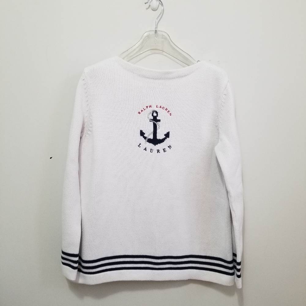 LRL nautical sweater 100% cotton embroidered anchor Medium 🚢 ☀️